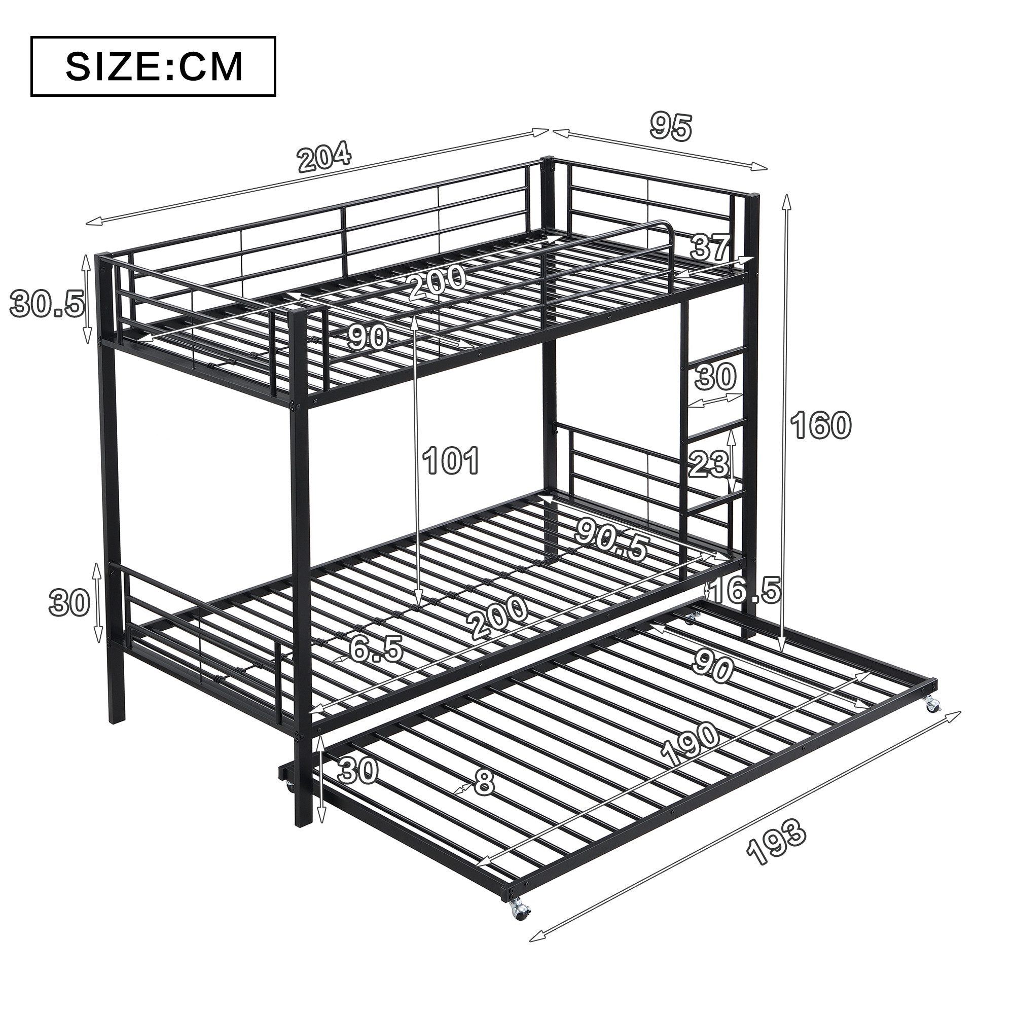 TavilaEcon Etagenbett Dreierbett Metallbett Eisenbett mit günstig online kaufen