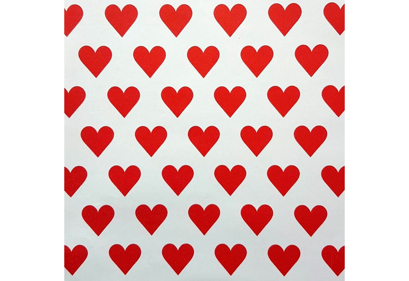 Star Geschenkpapier, Geschenkpapier Herzen 70cm x 2m Rolle rot / weiß