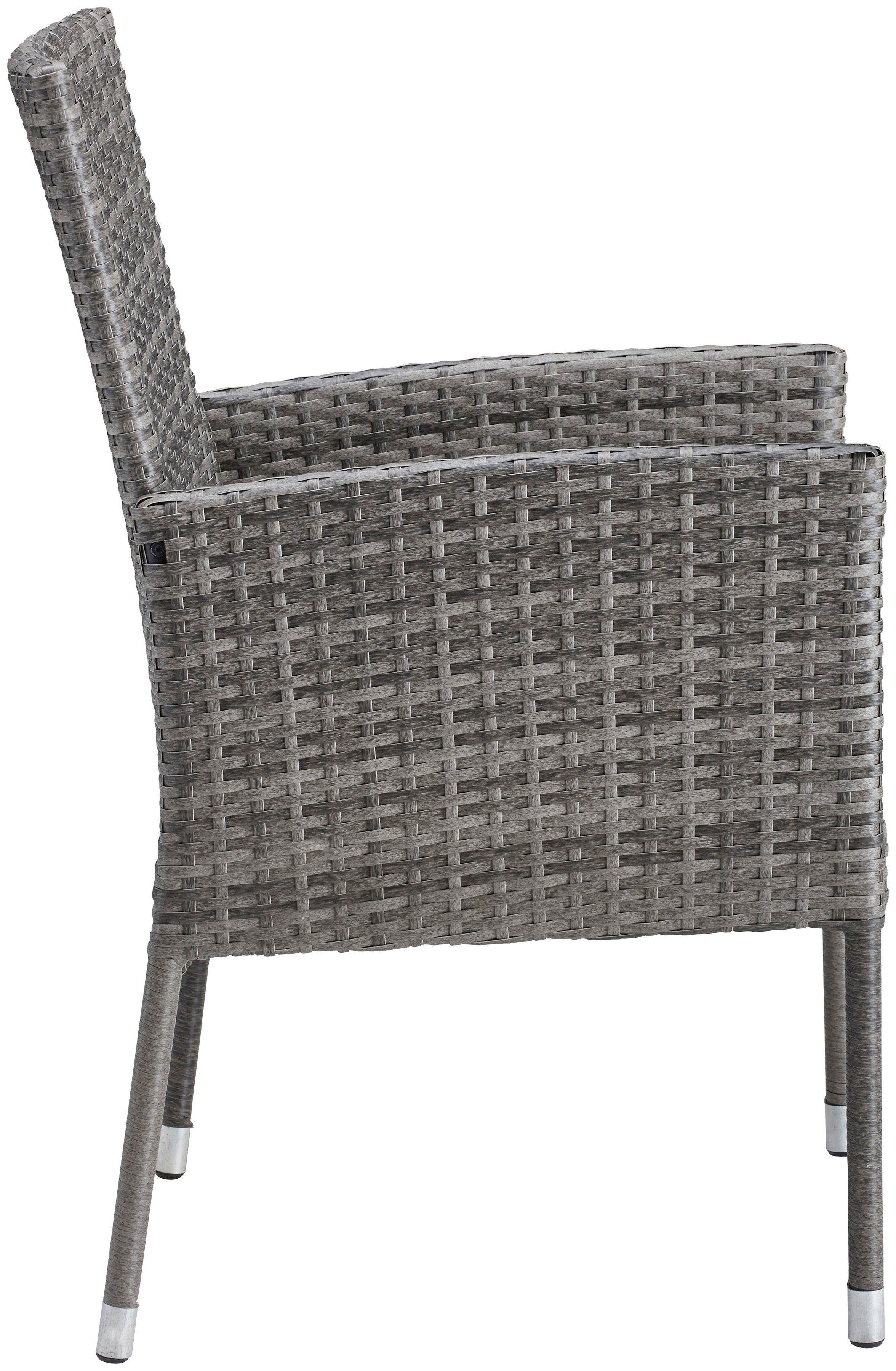 MERXX Garten-Essgruppe Costa Rica, (13-tlg., 6x Sessel, 1x Tisch 140x80 cm, inkl. Sitzkissen, OTTOs Choice), Polyrattan, Tischplatte aus Sicherheitsglas, Unser  – Bild 5 von 5