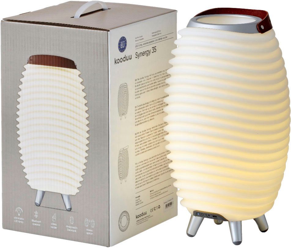 kooduu LED Stehlampe Synergy 35, (Akku),Sektkühler,TWS Hygge-Design,Bluetooth Bluetooth-Lautsprecher, Stereo LED fest Lautsprecher integriert, Sound Warmweiß