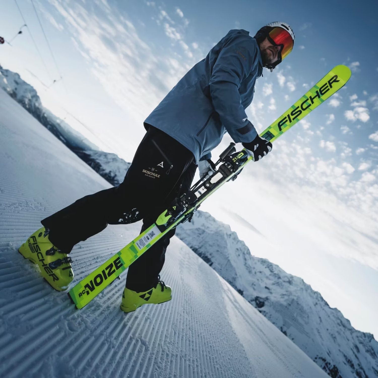 Fischer Sports GmbH Ski, RC4 Noize ST Yellow Superflex 170cm Alpinski + Bindung RC4 Z12 GW
