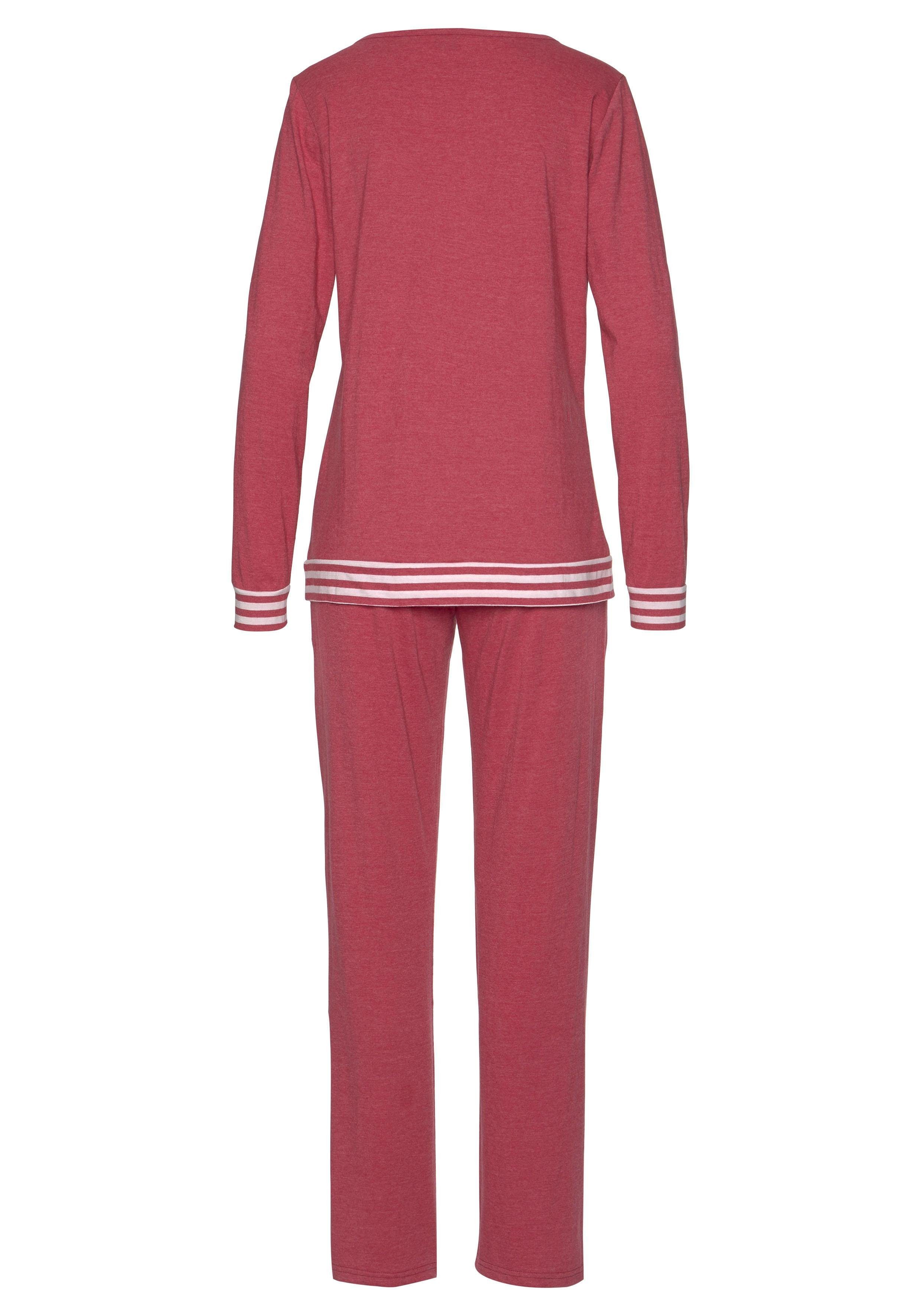 Arizona Pyjama (Set, 2 tlg) mit gestreiften Bündchen