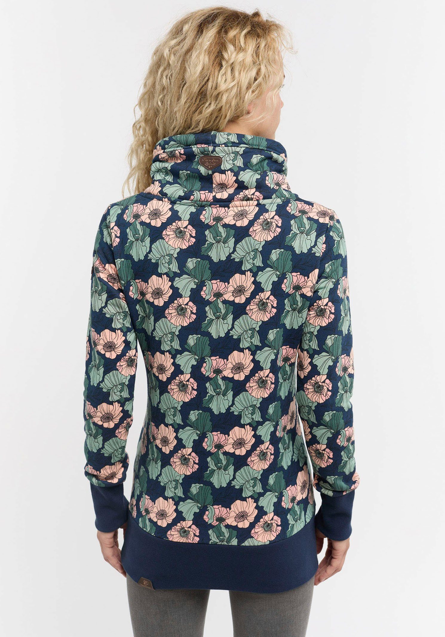 floralem FREESIA Print Ragwear mit Sweater Allover Sweatshirts NAVY NESKA