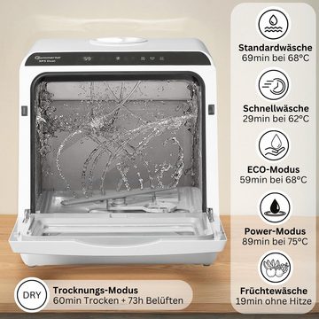 Sommertal Tischgeschirrspüler Sommertal Küchengeräte, Sommertal Tischspülmaschine SP5, Tischspülmaschine mit 6 Waschprogrammen, 360° Reinigungsabdeckung