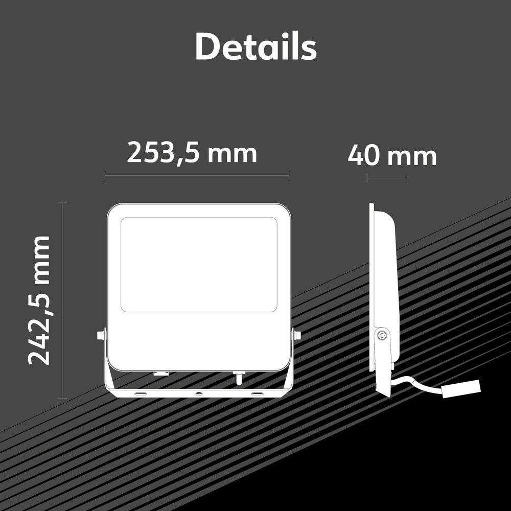 MÜLLER LICHT LED Flutlichtstrahler Müller-Licht Chicago 21600066 LED-Außenstrahler 100 W Leuchtfarben: N
