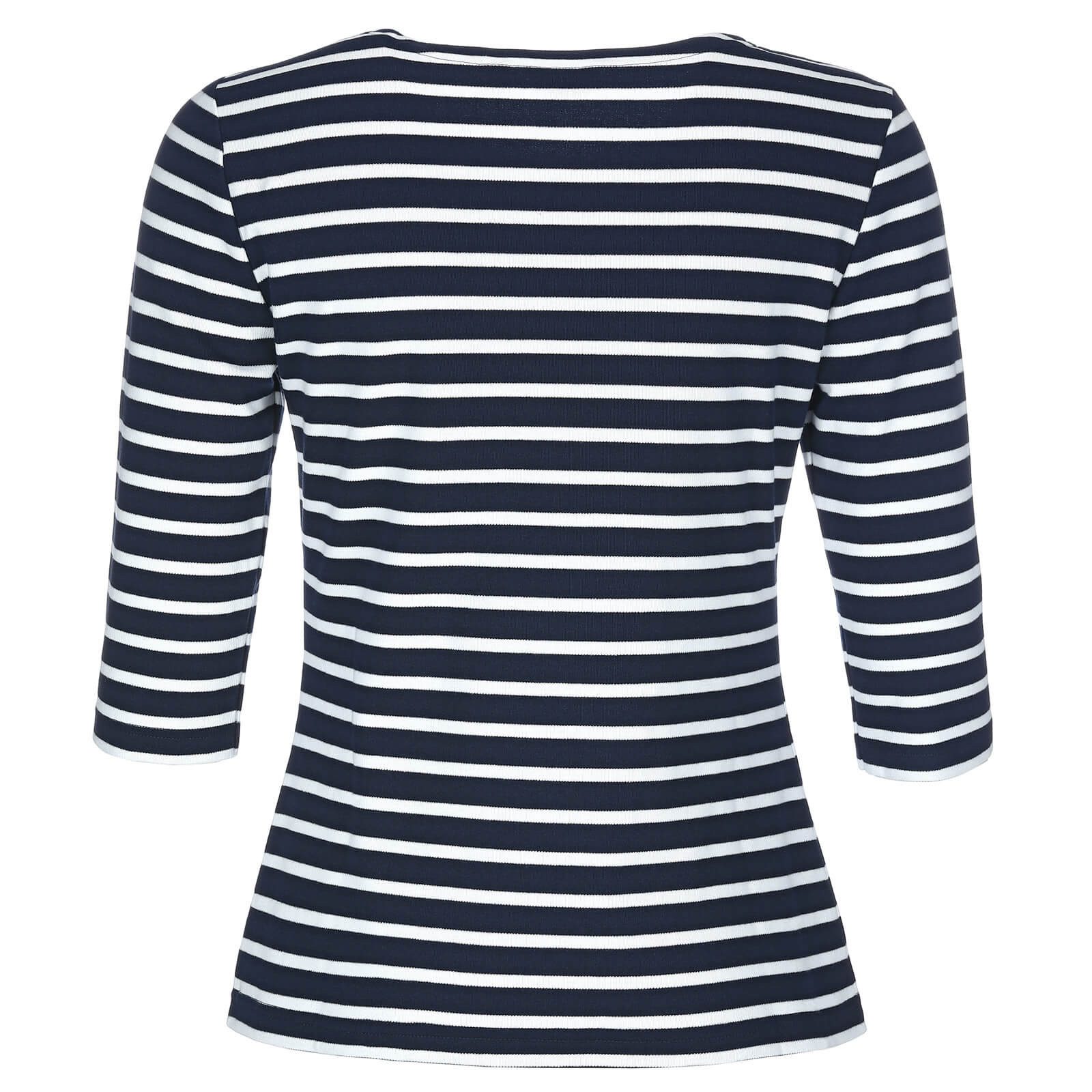 modAS 3/4-Arm-Shirt 25902 Bretonisches Damenshirt Rundhalsshirt mit Streifen aus Baumwolle