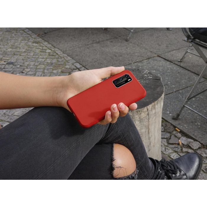MyGadget Handyhülle Silikon Hülle für Huawei P40 - robuste Schutzhülle - TPU Case Slim - Silikonhülle Back Cover - Slimcase Ultra Kratzfest Handyhülle matt - Rot ZN11448