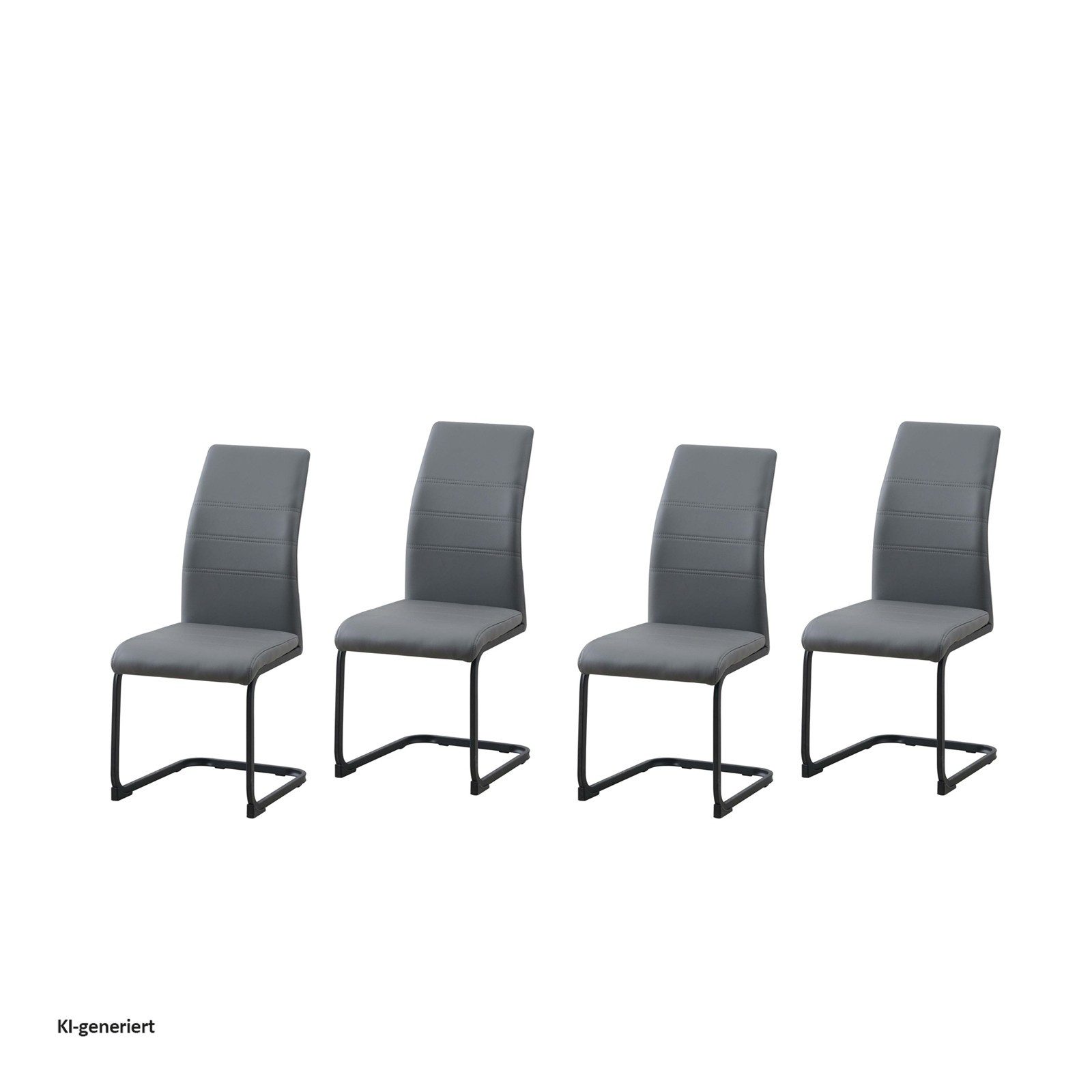HTI-Living Freischwinger Schwingstuhl SallyP PU Grau Freischwinger Esszimmerstuhl Kunstleder, Freischwinger Esszimmerstuhl Kunstleder – Bild 2 von 2