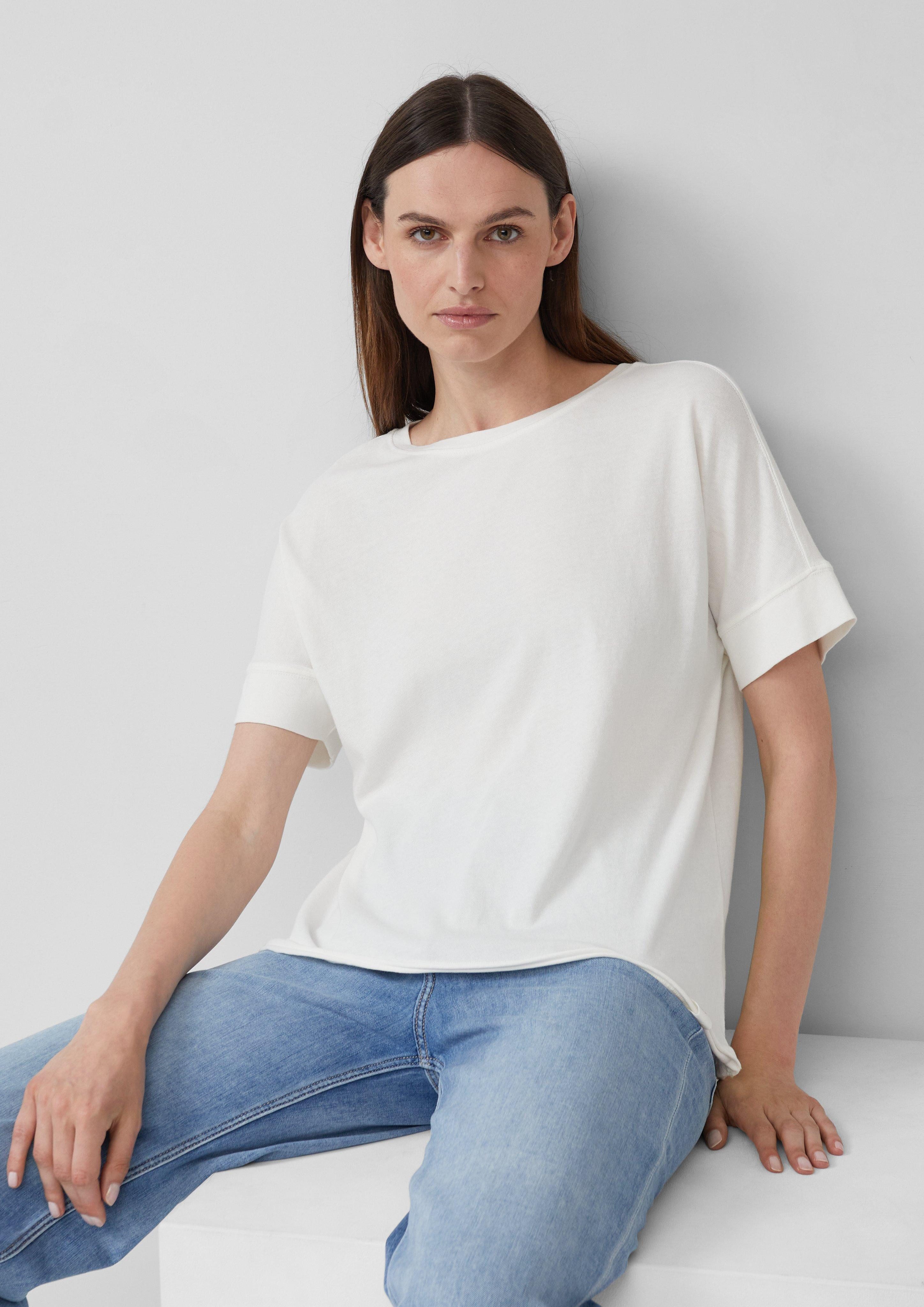 s.Oliver Shirttop Gewaschenes T-Shirt mit Ziernähten günstig online kaufen