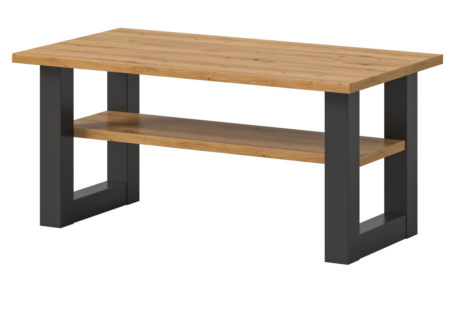 Inn.Furn Couchtisch Eldon (Wohnzimmer Tisch in Artisan Eiche und grau, 90 x 50 cm), Industrial Design