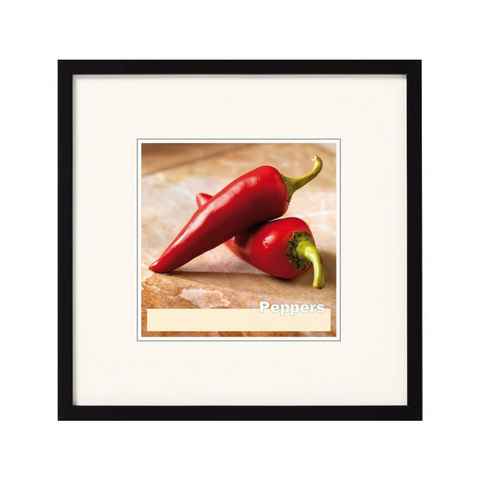 Walther Design Bilderrahmen PEPPERS, Holz, Schwarz, 18 x 18 cm, 30 x 30 cm, (1 St)