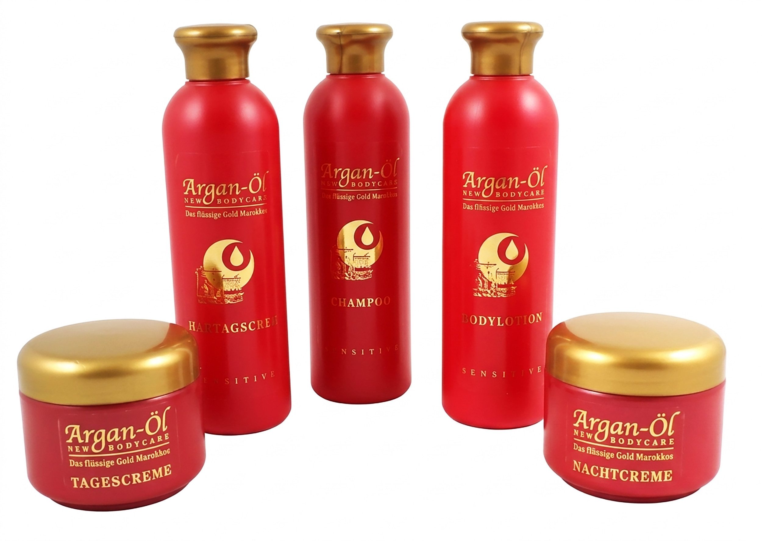 Eifa Hautpflege-Set ARGAN-ÖL PFLEGESET 5-teilig 1000ml Körperpflege Set 1L Shampoo 99, Duschgel Bodylotion Tagescreme Nachtcreme Creme Geschenk Körper Pflege