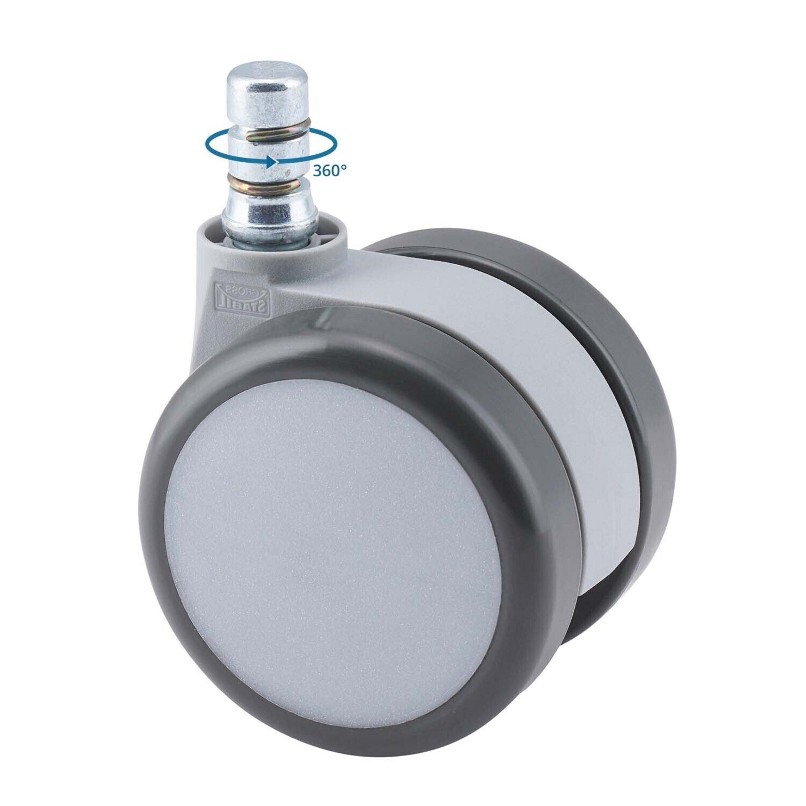 hjh OFFICE Stuhlrolle Stuhlrollen 5X Rolo Move 60 11Mm/60Mm, (5er Pack), Hartbodenrollen Bürostuhl, Rollen für Schreibtischstuhl