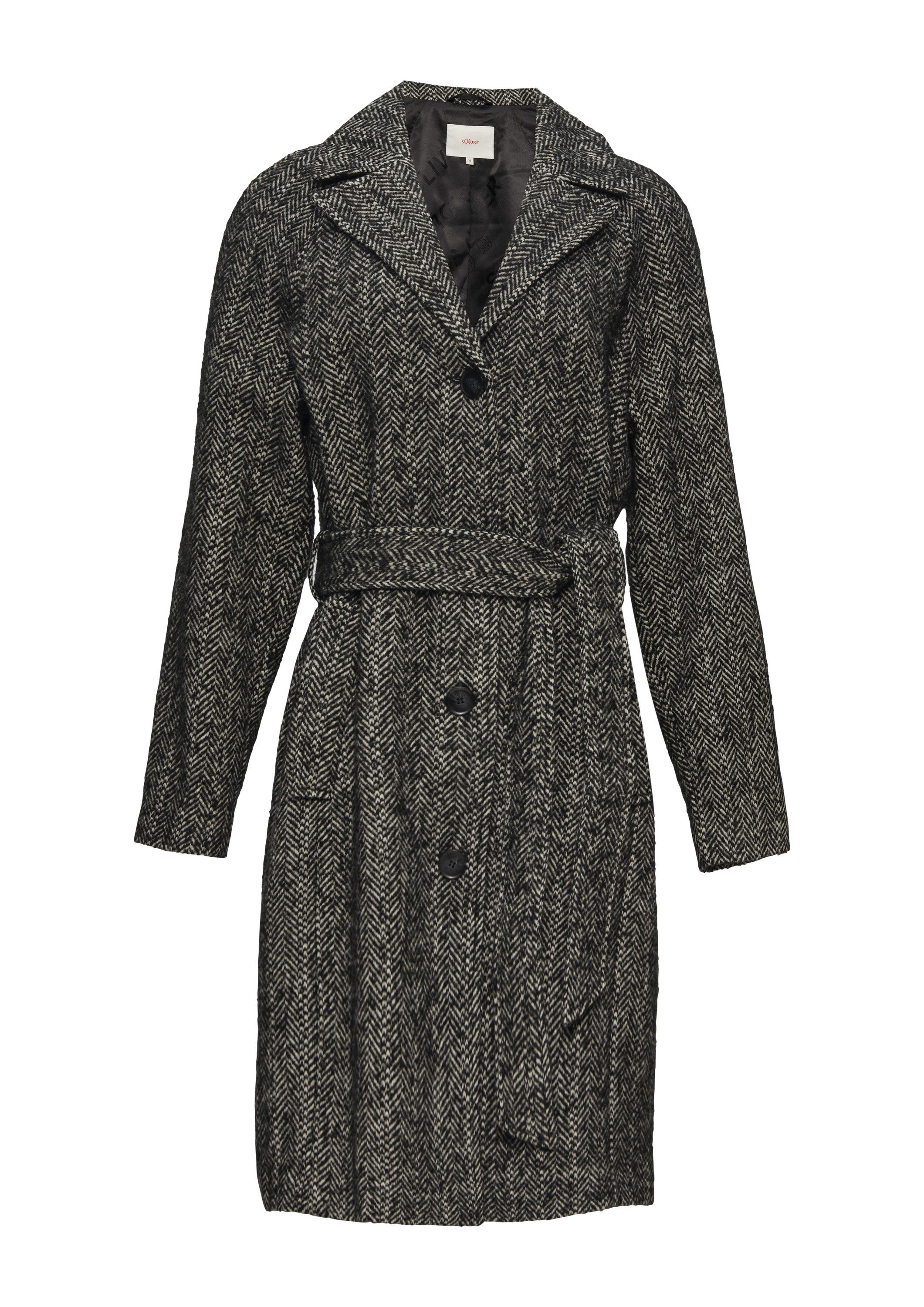 s.Oliver Funktionsmantel Outdoor-Mantel Wollmix-Mantel mit Bindegürtel günstig online kaufen