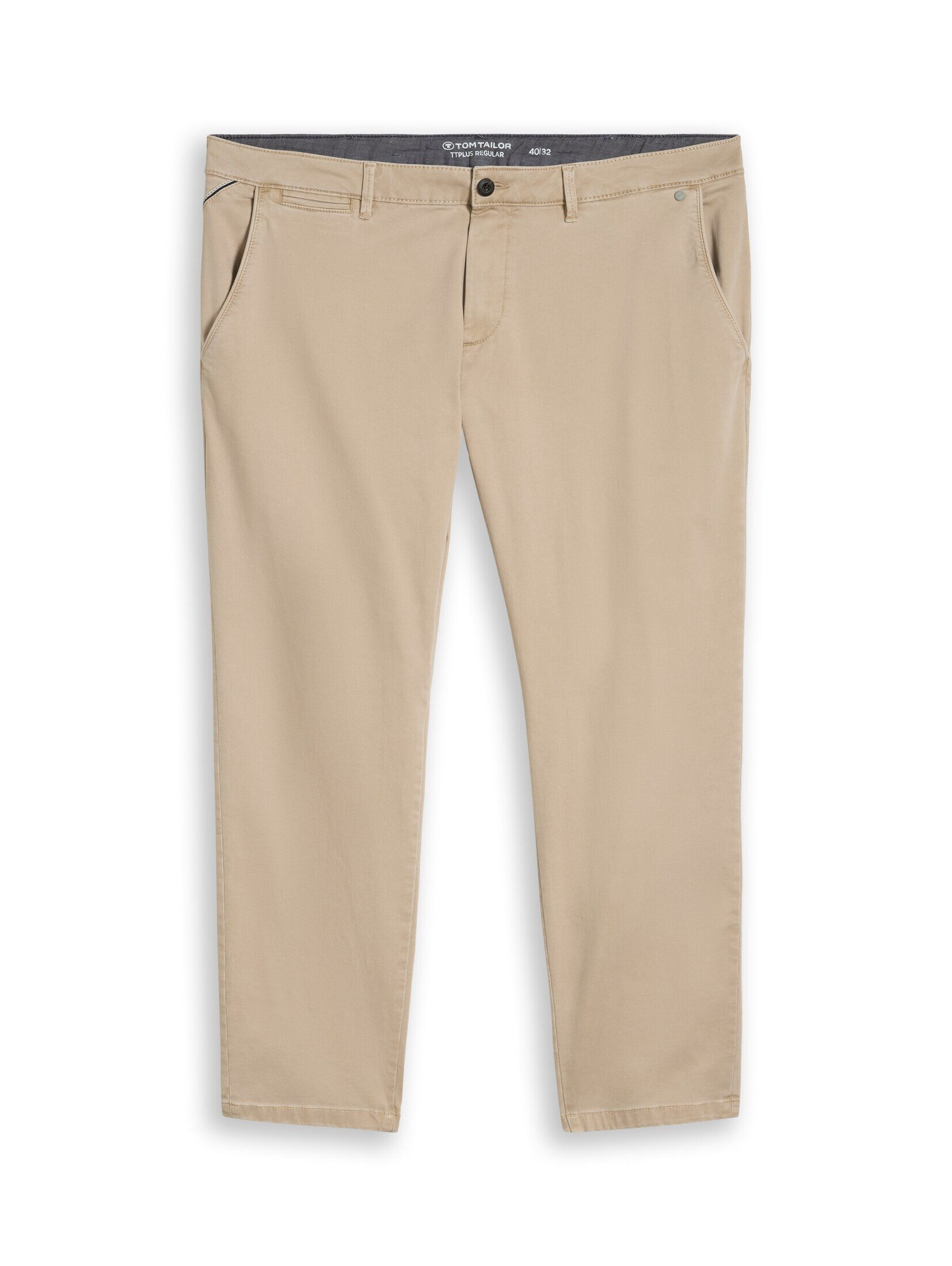 TOM TAILOR PLUS Chinohose Hosen & Chino Plus Size - Regular Fit Chino Hose im Washed-Look