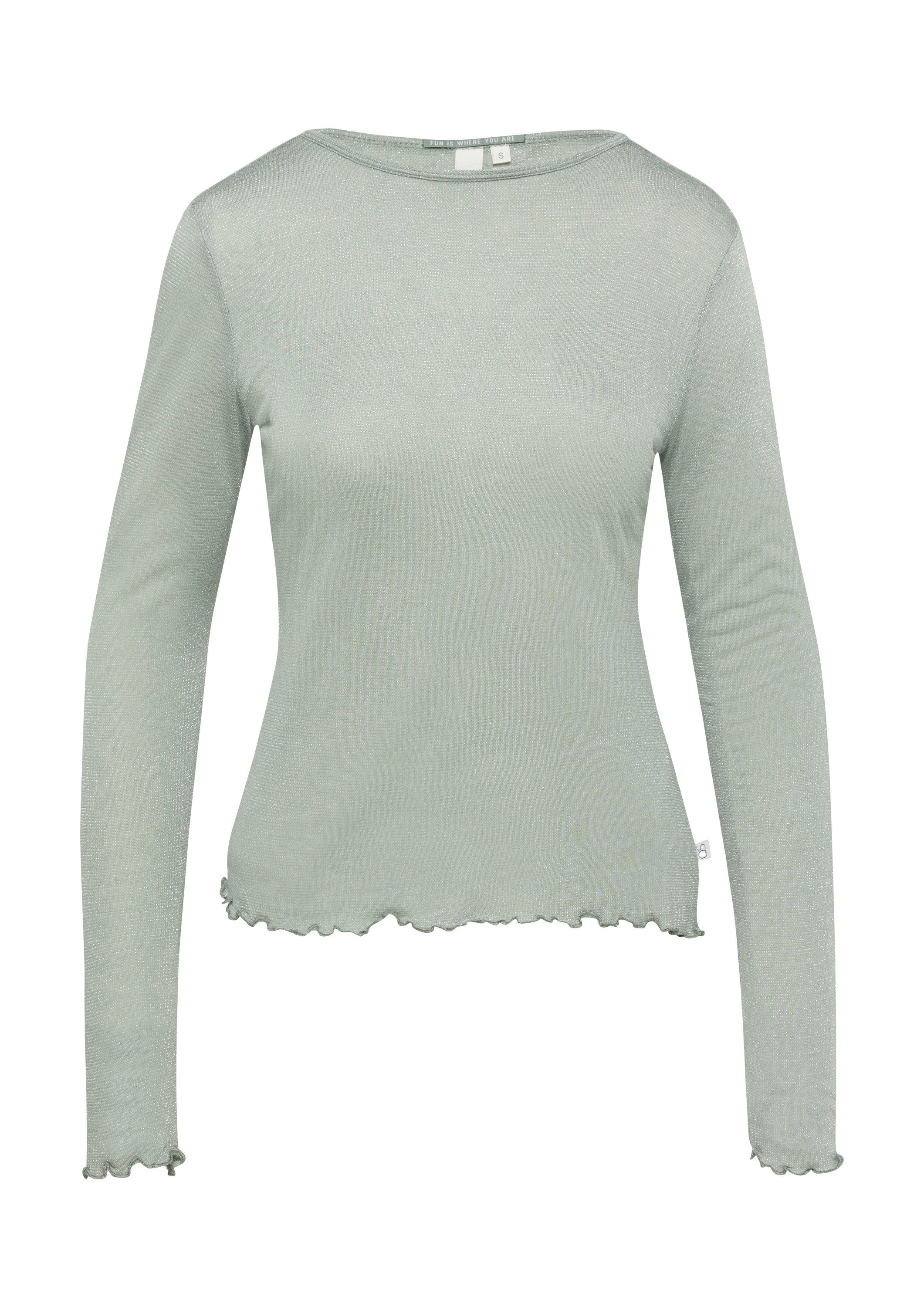 QS Langarmshirt T-Shirt Jersey-Shirt mit Glitzergarn günstig online kaufen