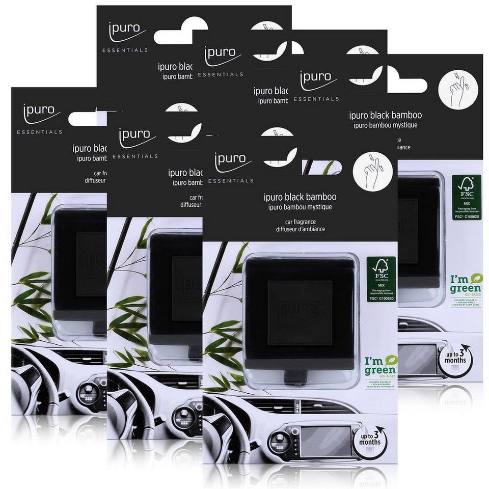 IPURO Raumduft Essentials by Ipuro Car Line Autoduft black bamboo -  Herb-frisch (6er