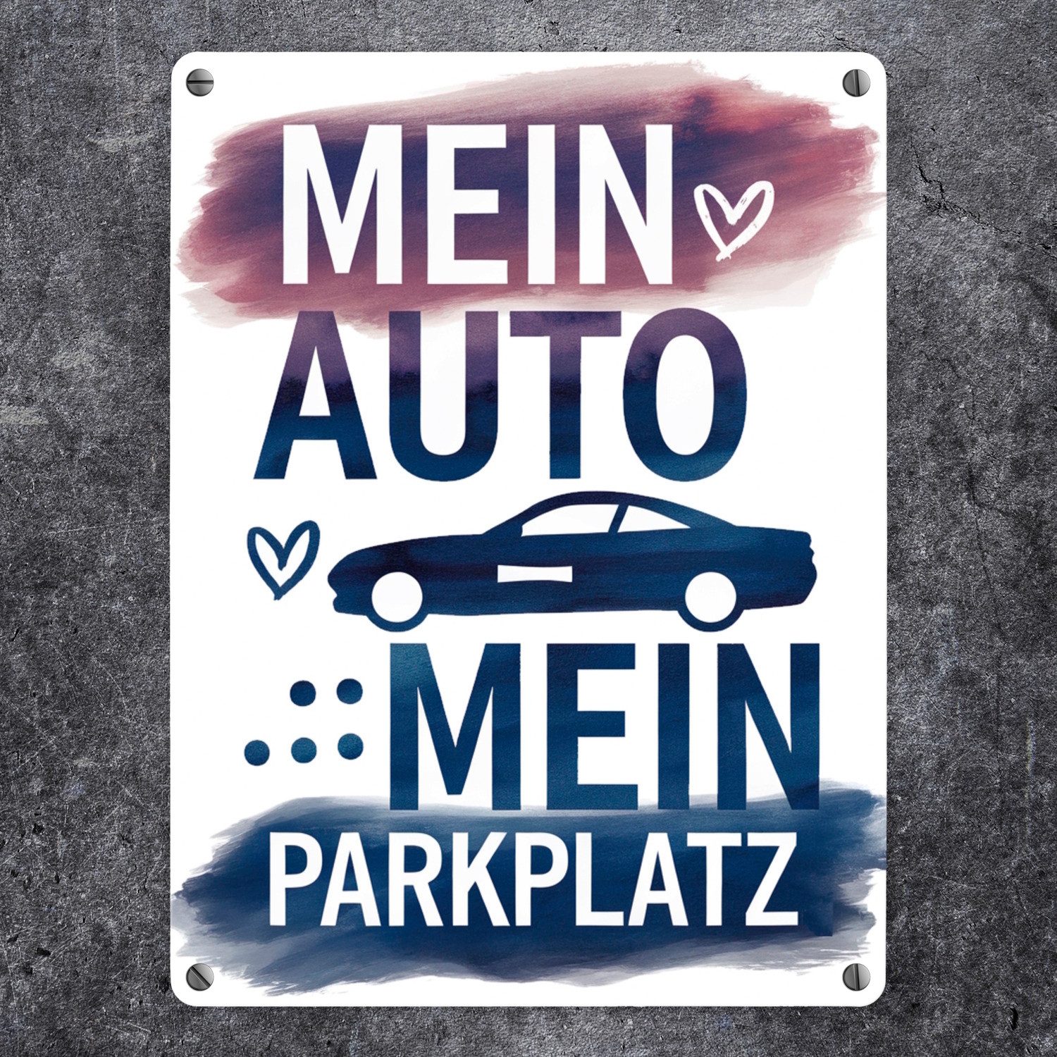 speecheese Metallschild Mein Auto, Mein Parkplatz Metallschild in 15x20 cm günstig online kaufen