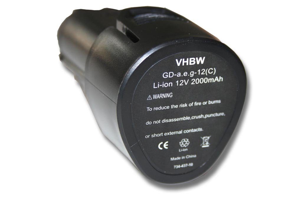 vhbw kompatibel mit Trotec micro CA-350X, CA-350 Akku Li-Ion 2000 mAh (12 V)