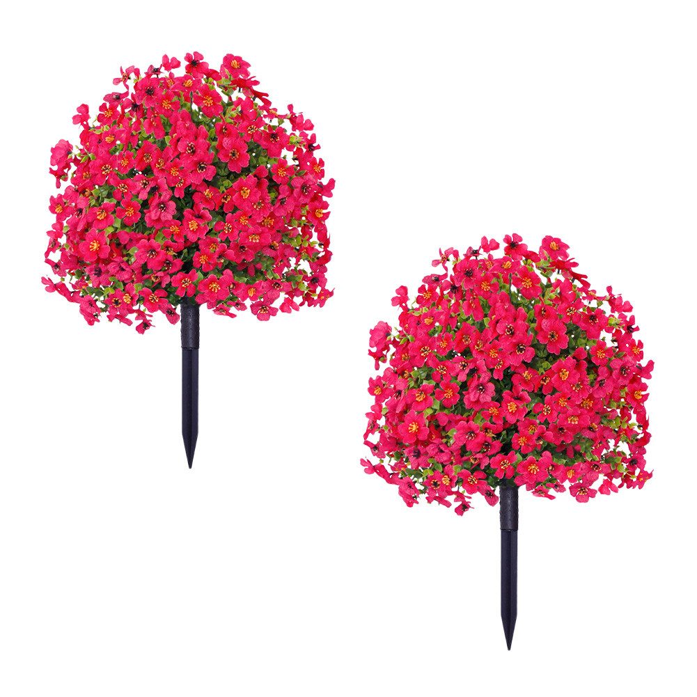 Kunstblume 2PCS Künstliche Bäume mit Erdspieß,Sträucher Sträucher Topfpflanzen, GarveeMore