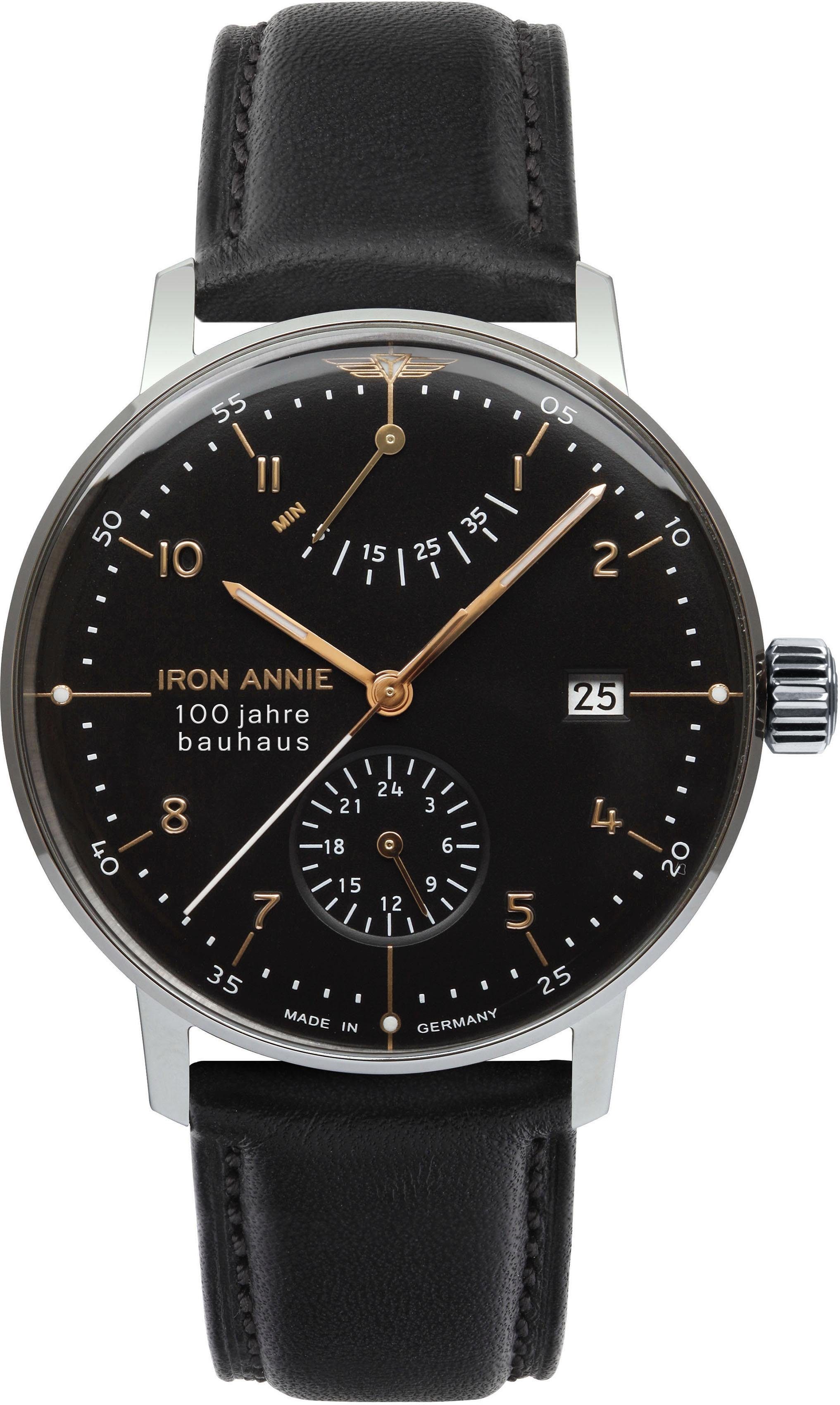 IRON ANNIE Automatikuhr Bauhaus, 5066-2, Armbanduhr, Herrenuhr, Datum, Made in Germany