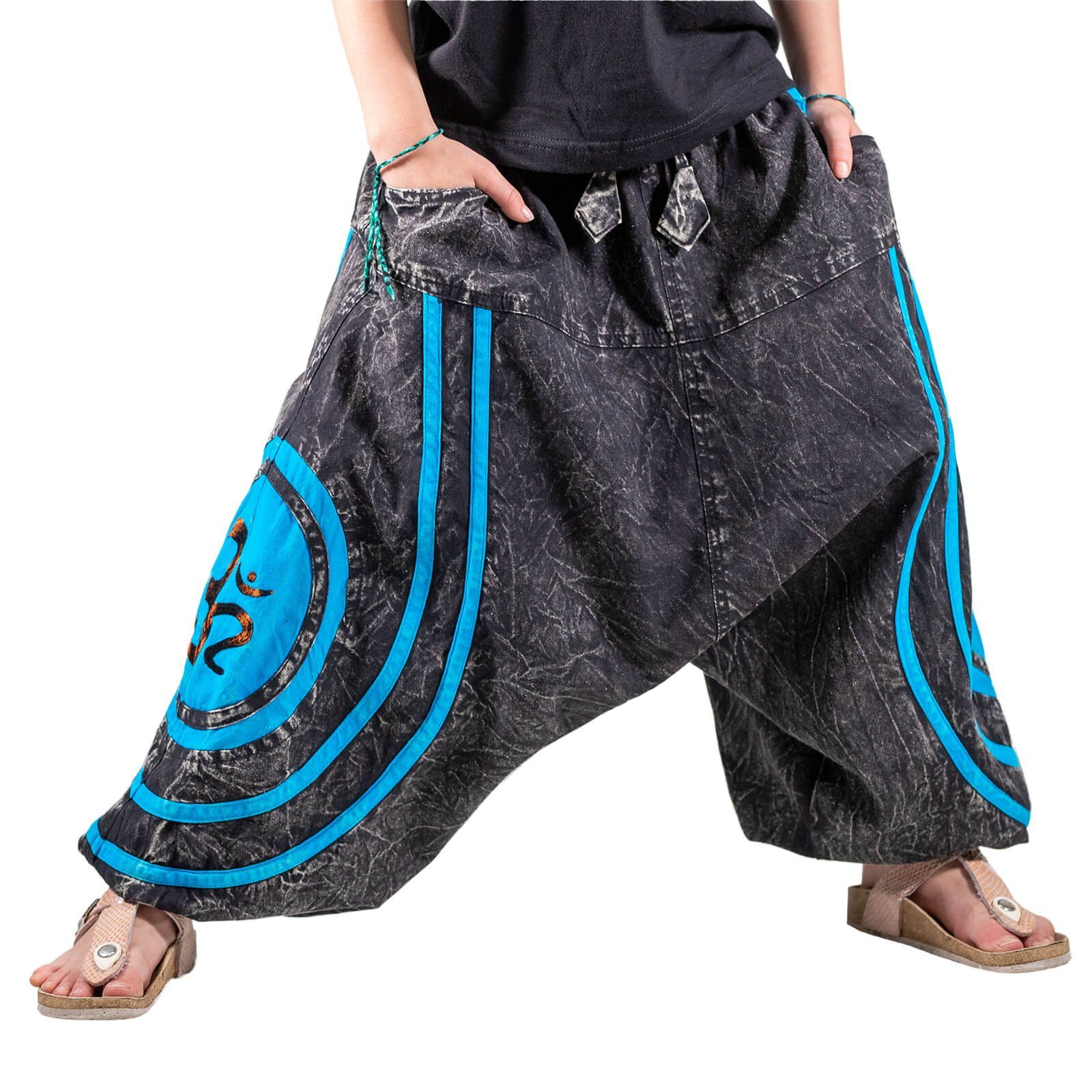 KUNST UND MAGIE Haremshose/Jodhpur-Hose Kunst&Magie Coole Kinder Haremshose Aladin Hose Hippie Stonewashed OM