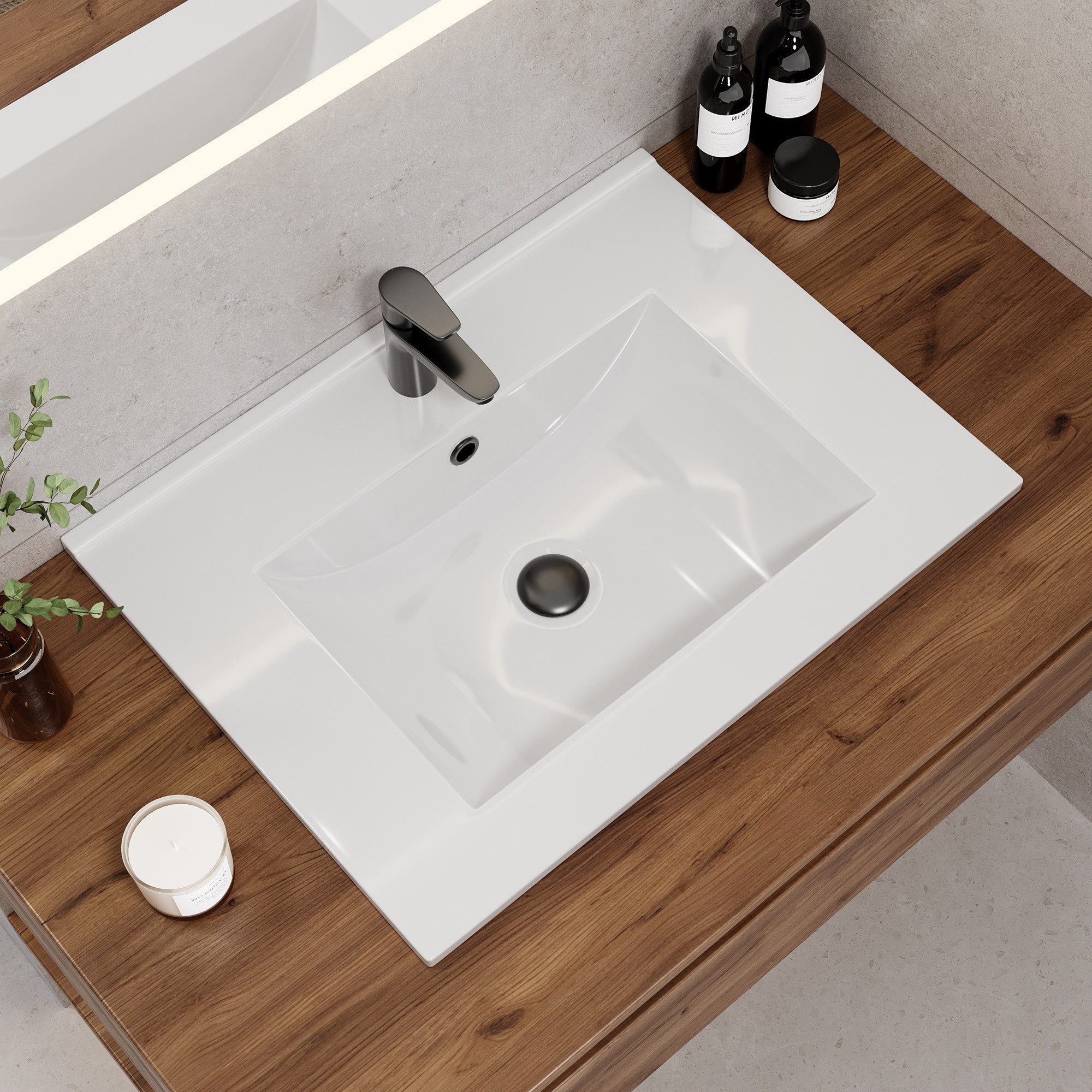 HOROW Waschbecken Gäste WC Keramik Einbau-Waschbecken, günstig online kaufen