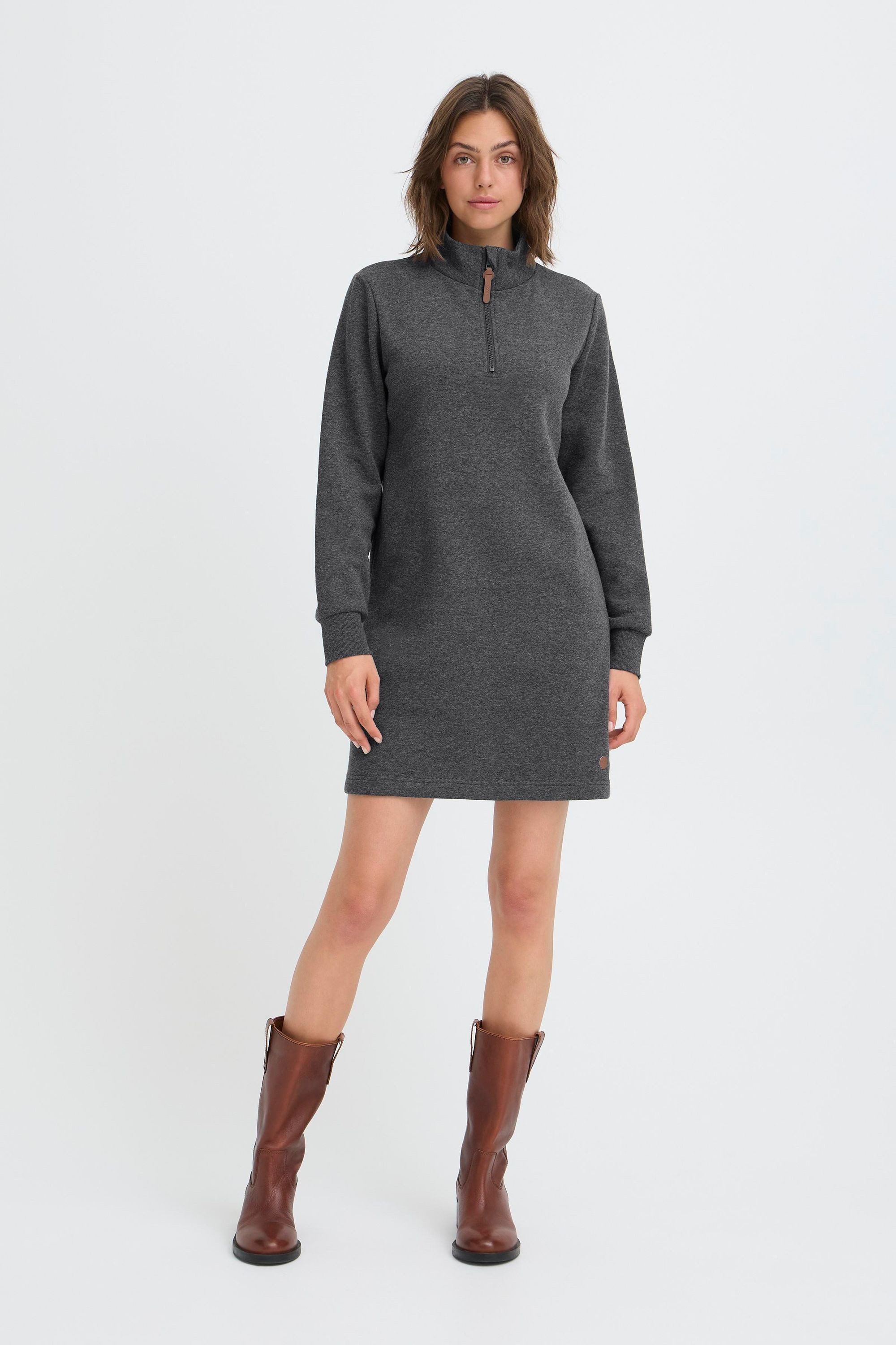 OXMO Sweatkleid OXMille Gemütliches Sweatkleid mit Reißverschluss