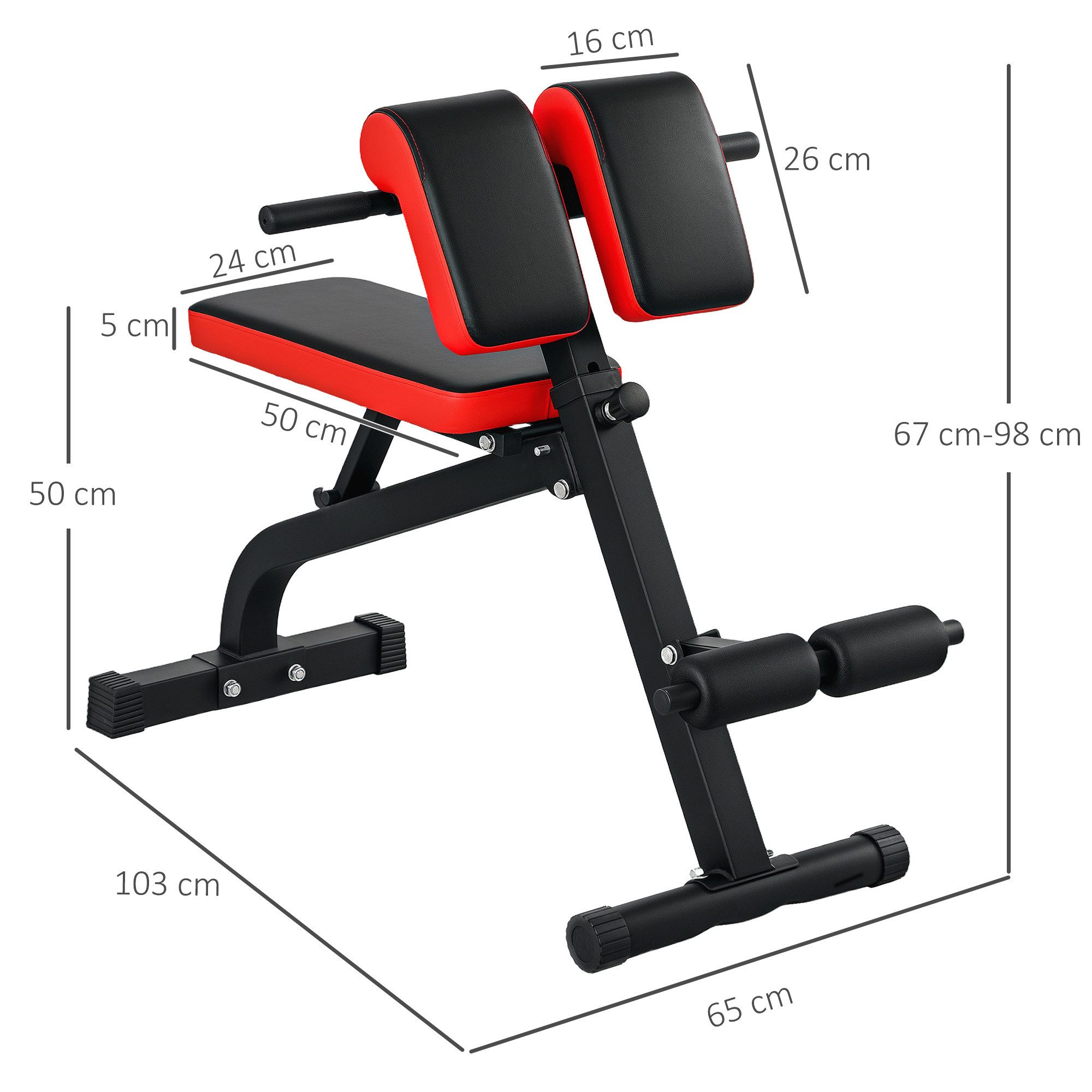 SPORTNOW Hantelbank verstellbar, klappbares Design, (für Bizeps-Curls, Langhantel, 1-tlg., Fitnessbank), bis 120 kg, 103 x 65 x 67-98 cm, Schwarz