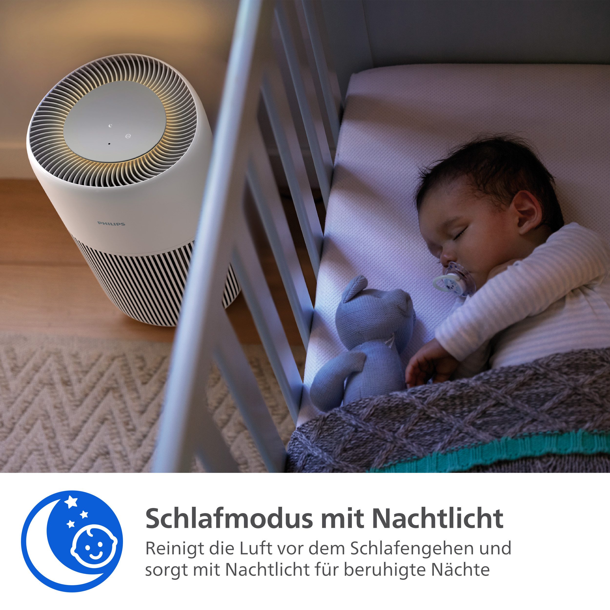 Philips Luftreiniger PureProctect Quiet 2200 Series, Luftreinigungsrate 420 m³/h, für 109 m² Räume, 3-Schichten-HEPA-Filtersystem, mit App Verbindung, leise