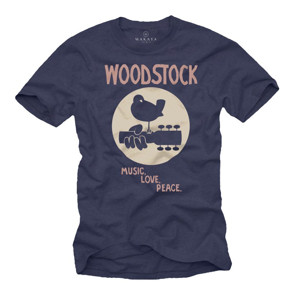 T-Shirt Herren Woodstock Musik 60er 70er 80er Jahre Motiv Musiker Geschenke
