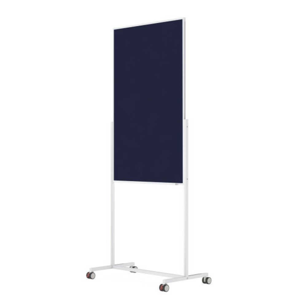 magnetoplan® Anzeigetafel Moderationstafel - Zweiarmfuß mit 4 Rollen - 75x120cm - Weiß/Blau (1-St)