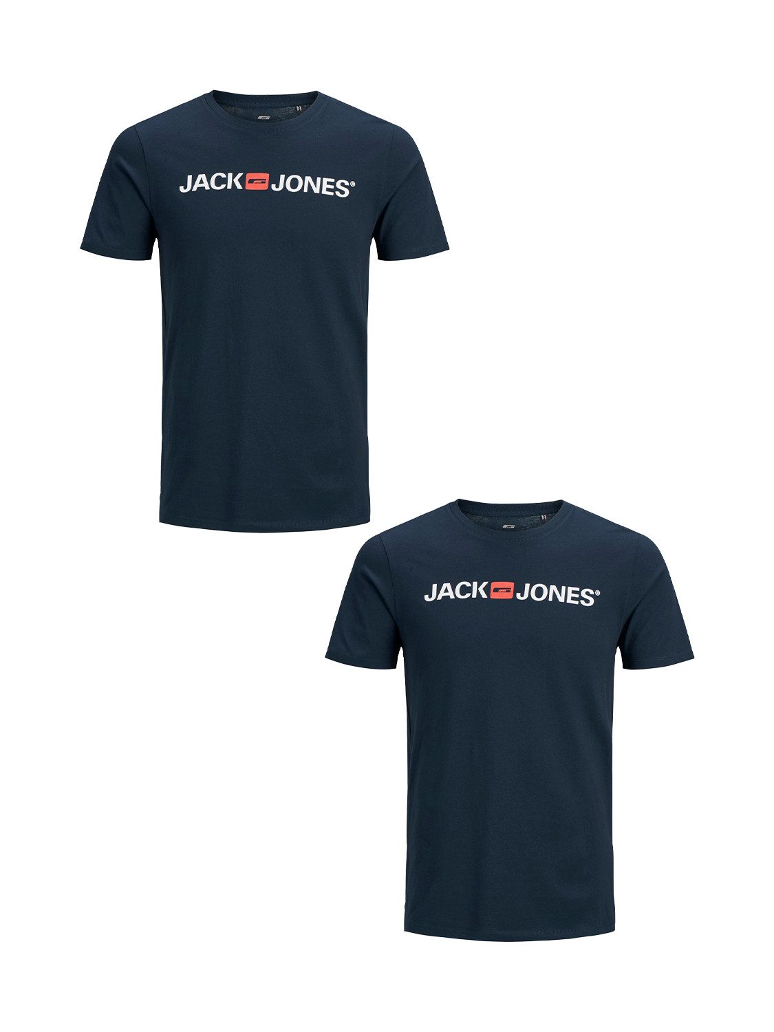 Jack & Jones T-Shirt 2er-SET Kurzarm Plus + Size CREW NECK (2-tlg) JJECORP günstig online kaufen