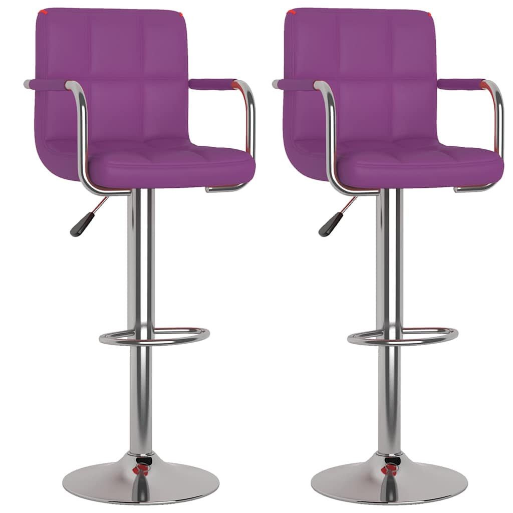 vidaXL Barhocker Barhocker 2 Stk. Lila Kunstleder (2 St)