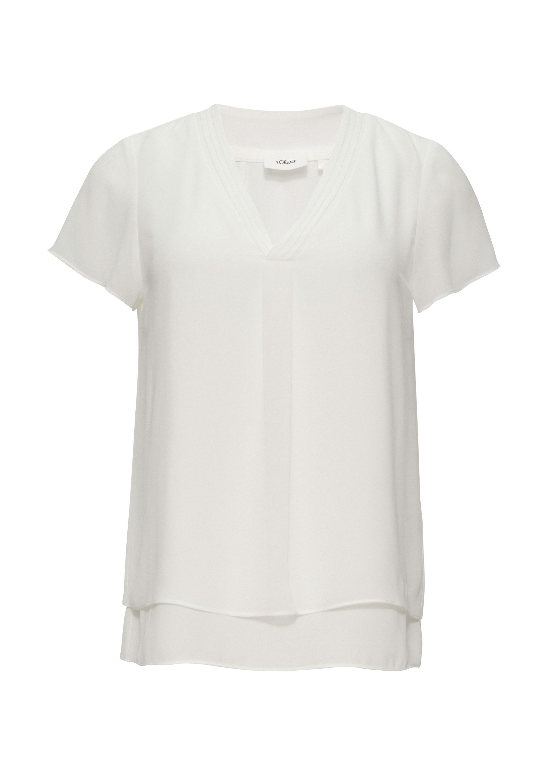 s.Oliver Kurzarmbluse Bluse Layering-Bluse aus Chiffon günstig online kaufen
