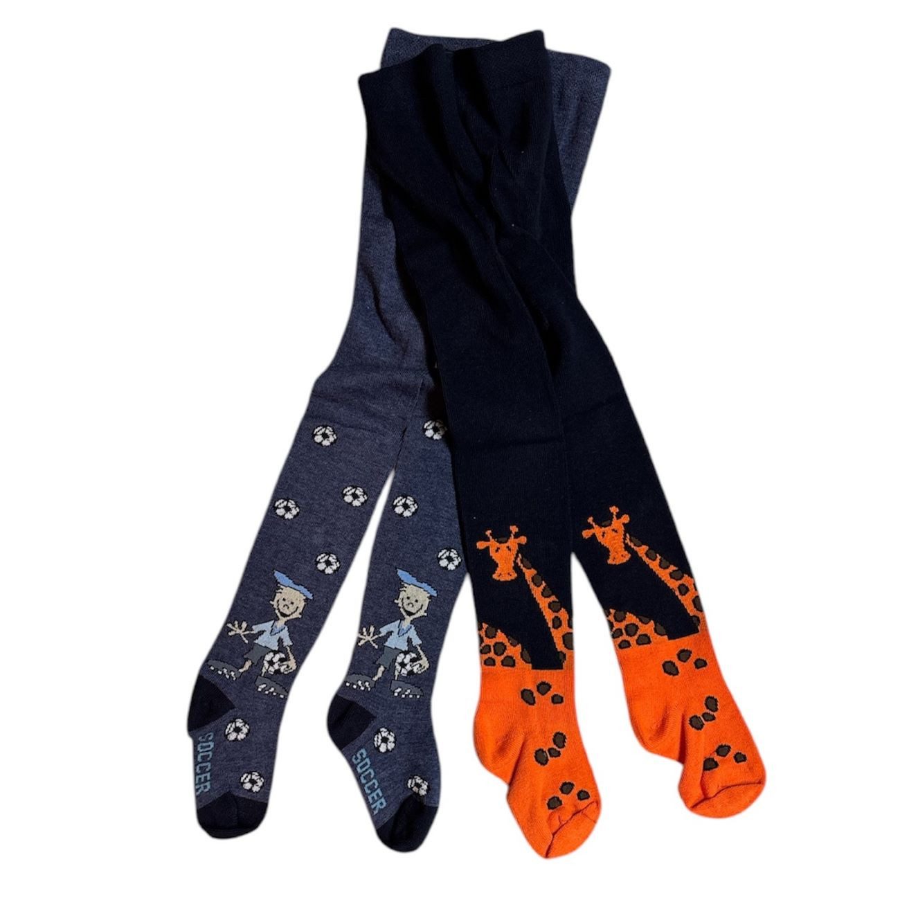 Riese Strümpfe Strickstrumpfhose Strickstrumpfhose Baumwoll Kinderstrumpfhose für Jungen 2 Stück (Packung 2er Pack) bunte Streifen
