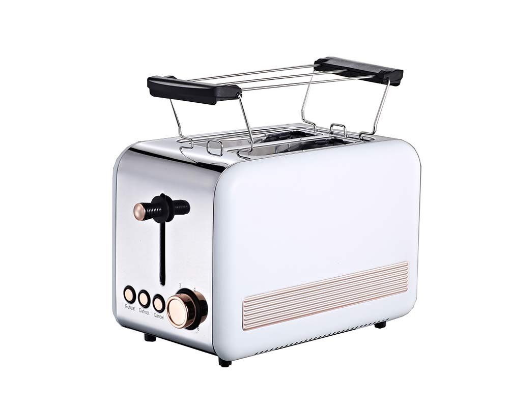 COFI 1453 Toaster Retro 2-ScheibenToaster Toastautomat 850 Watt weiß rosegold