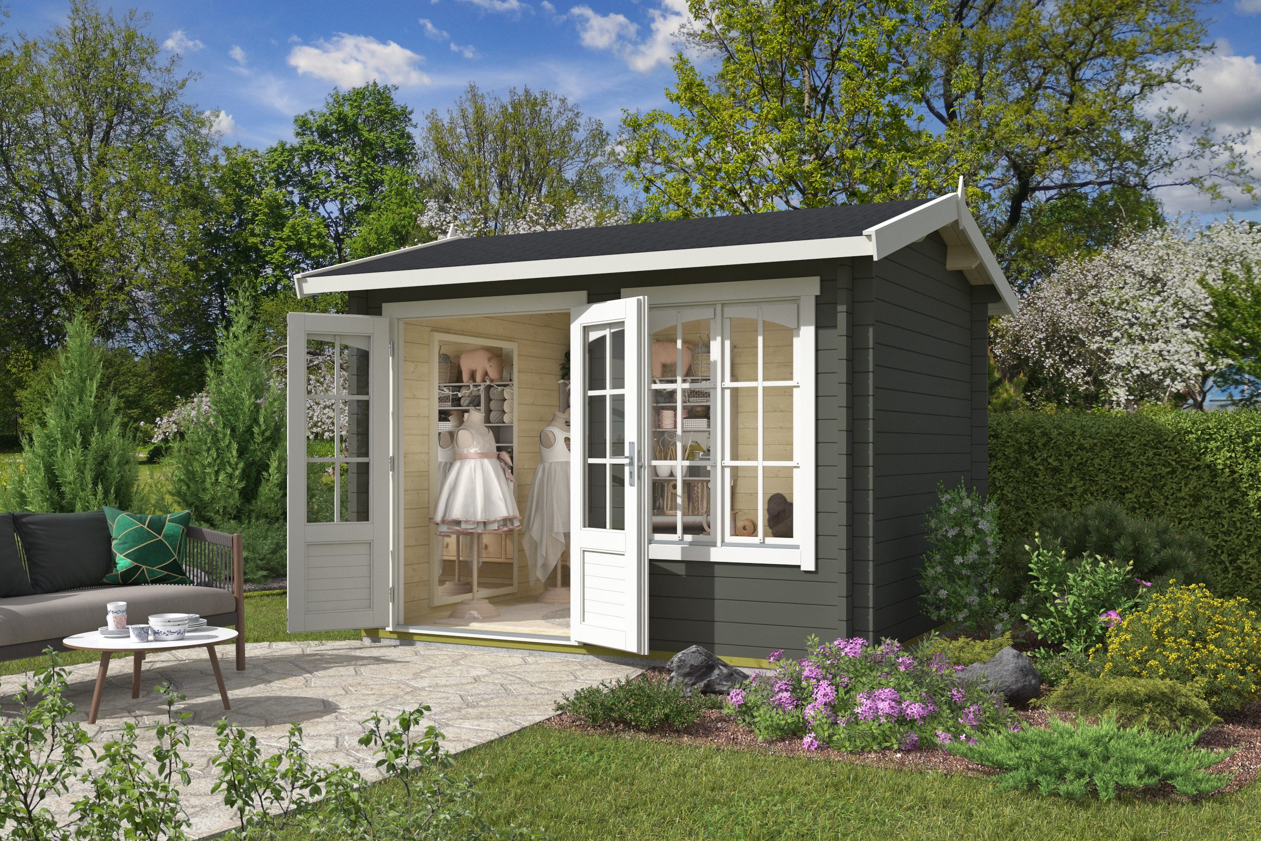 Nordic Holz Gartenhaus ALEX, BxT: 340x308,3 cm