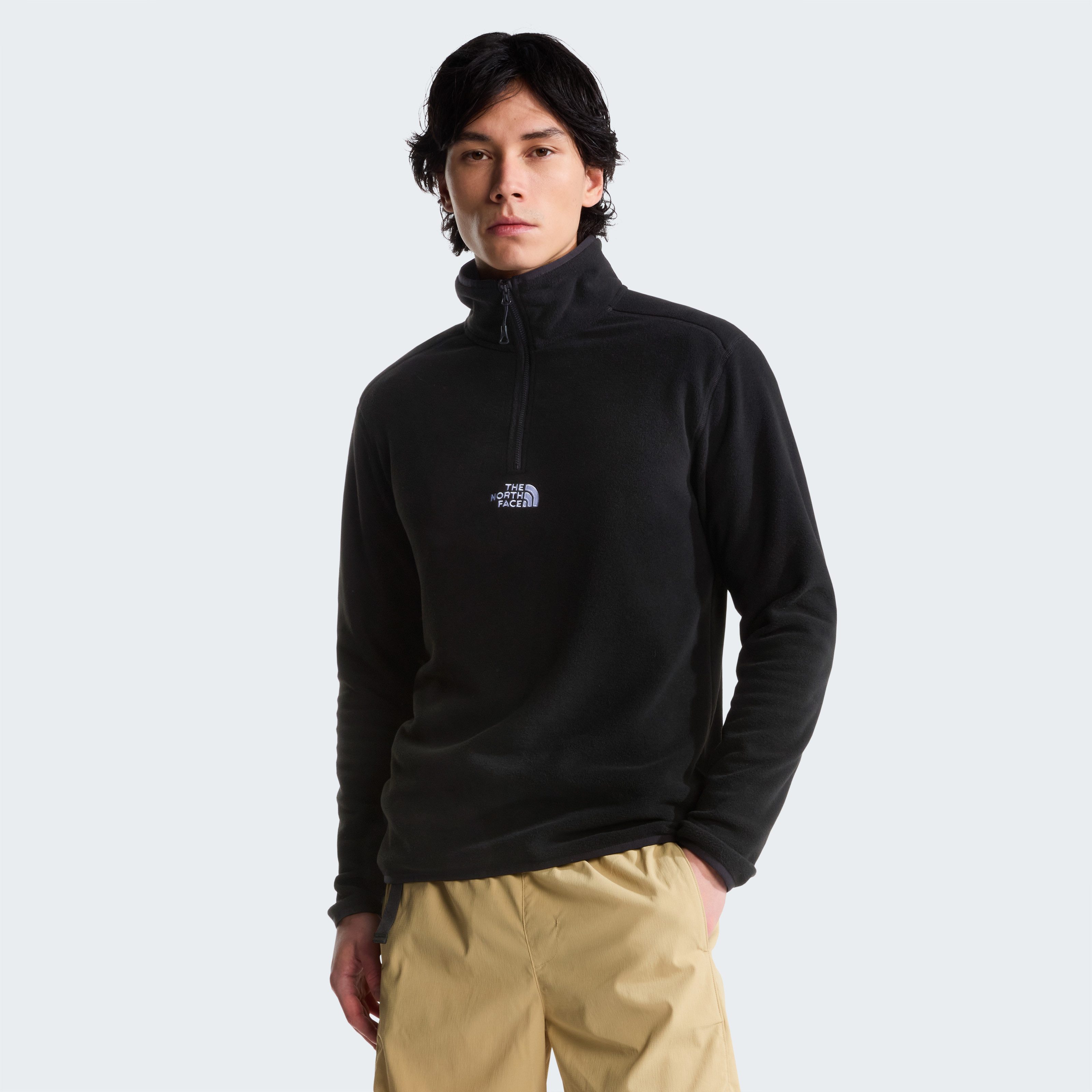 The North Face Fleecepullover M GLACIER 1/4 ZIP - EMBROIDERED LOGO mit 1/4-Zip-Design, atmungsaktiv, schnell trocknend, wasserabweisend