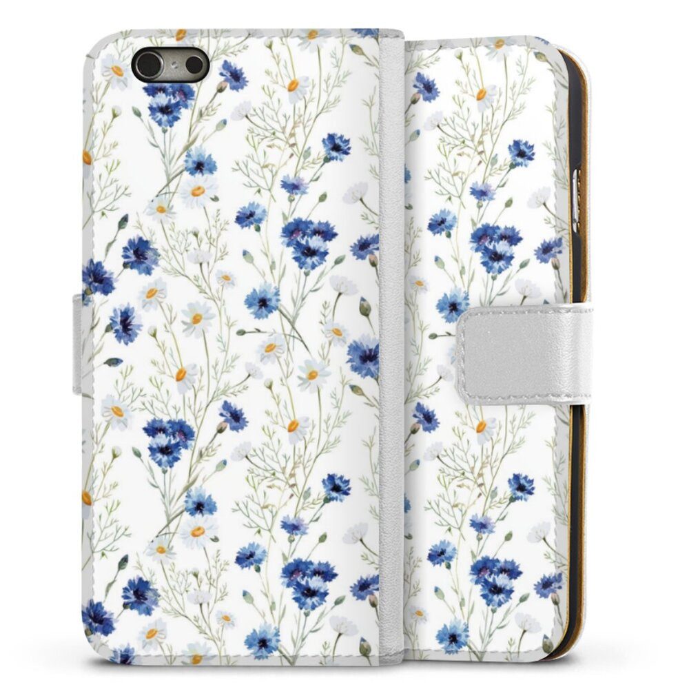 DeinDesign Handyhülle Muster Blume Blumen Flower Pattern 6, Apple iPhone 6 Hülle Handy Flip Case Wallet Cover Handytasche Leder
