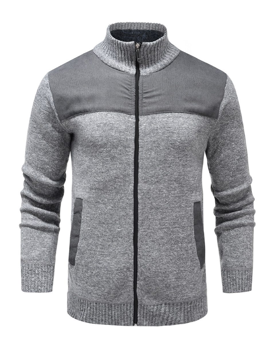 Allthemen Strickjacke mit Reißverschluss Cardigan Stehkragen Pullover Casua günstig online kaufen
