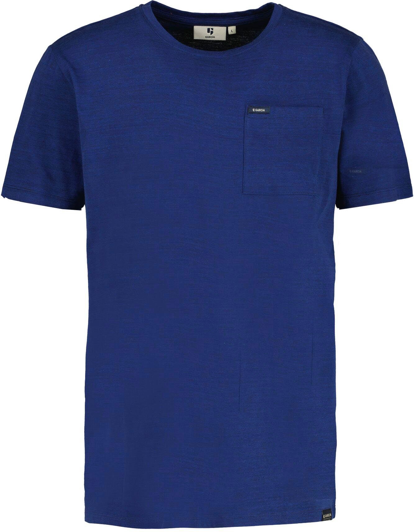 Garcia T-Shirt (1-tlg) blue Brusttasche vibrant mit