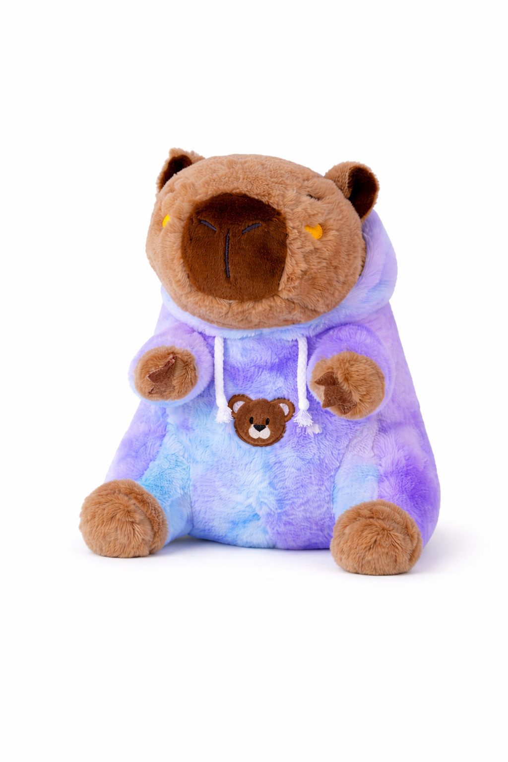 soma Kuscheltier Capybara Kuscheltier braun 25 cm Plüsch mit Hoddie bunt blau (Set, 1-St., Geschenk-Set), Weiches Plüschtier 25 cm, niedliches Design, hochwertig verarbeitet
