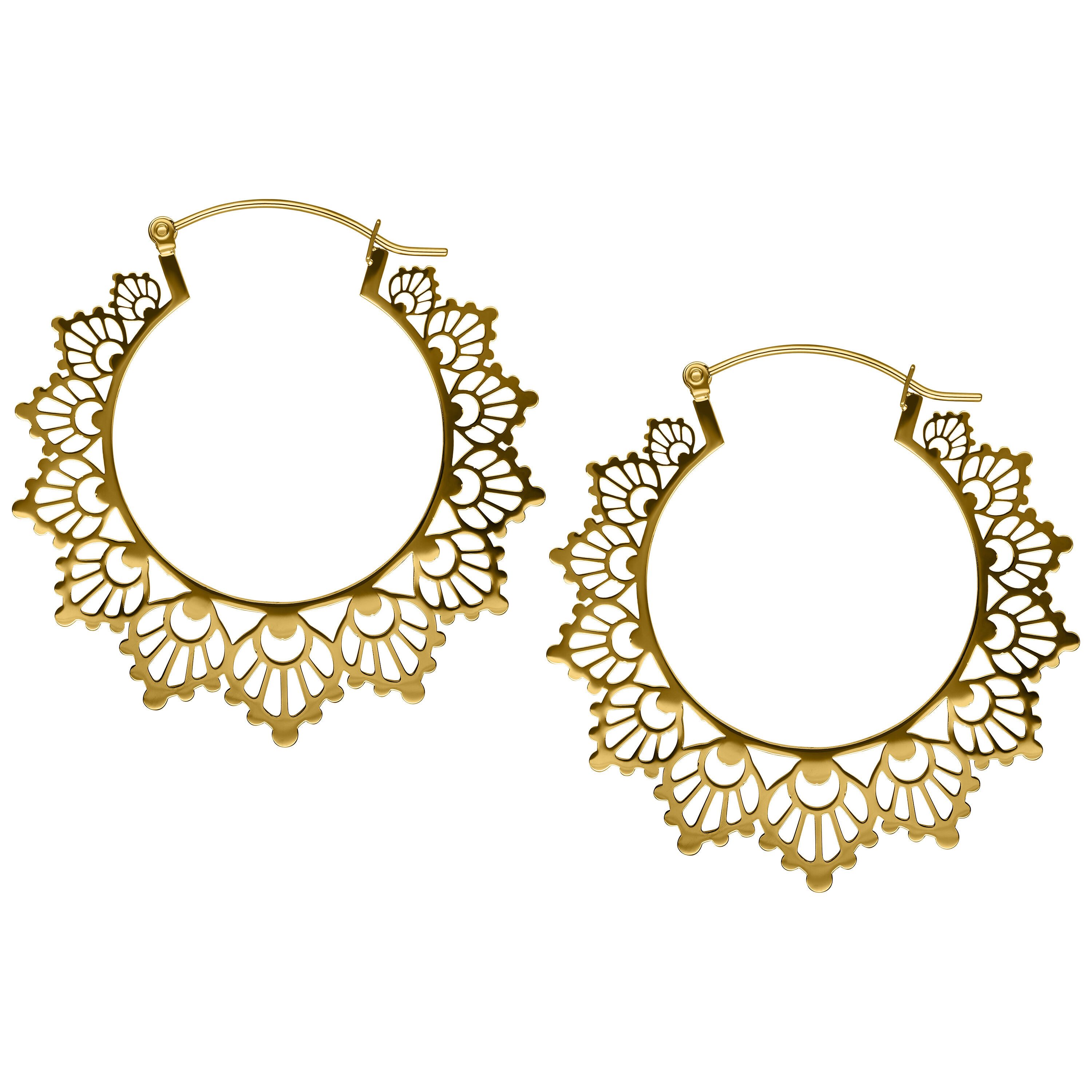 Paar Ohrhänger Sunflower Hoops Pair - Gold