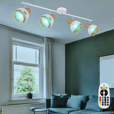 etc-shop LED Deckenleuchte, Leuchtmittel inklusive, Warmweiß, Farbwechsel, Decken Leuchte Fernbedienung Spot Leiste verstellbar