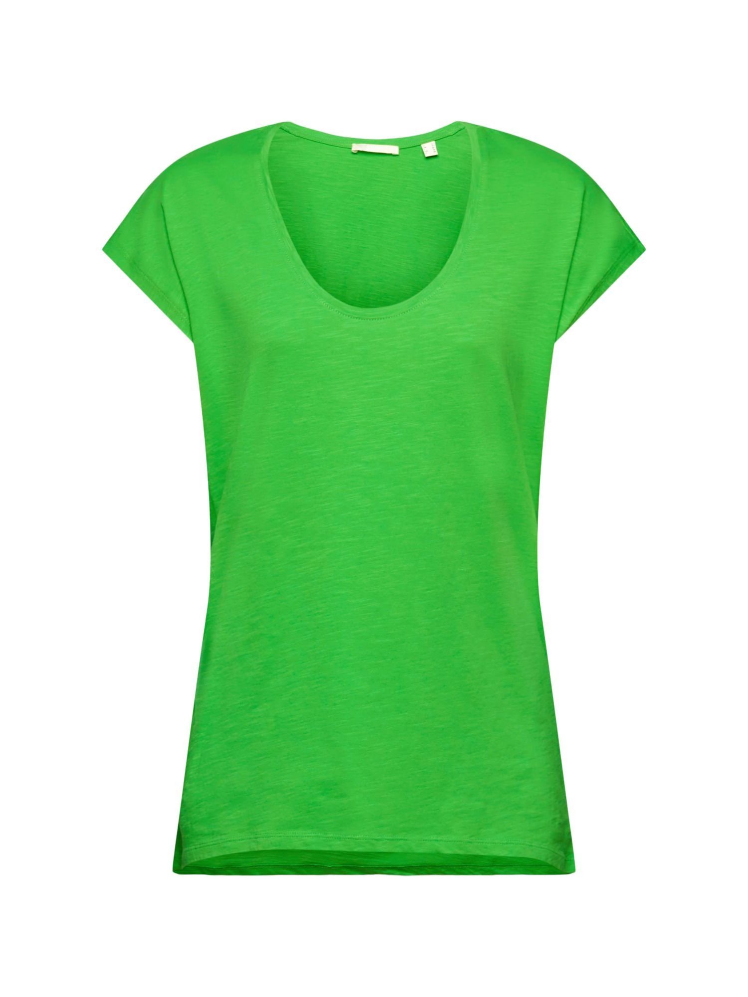 T-Shirt Baumwoll-T-Shirt by edc Esprit (1-tlg) mit U-Ausschnitt GREEN