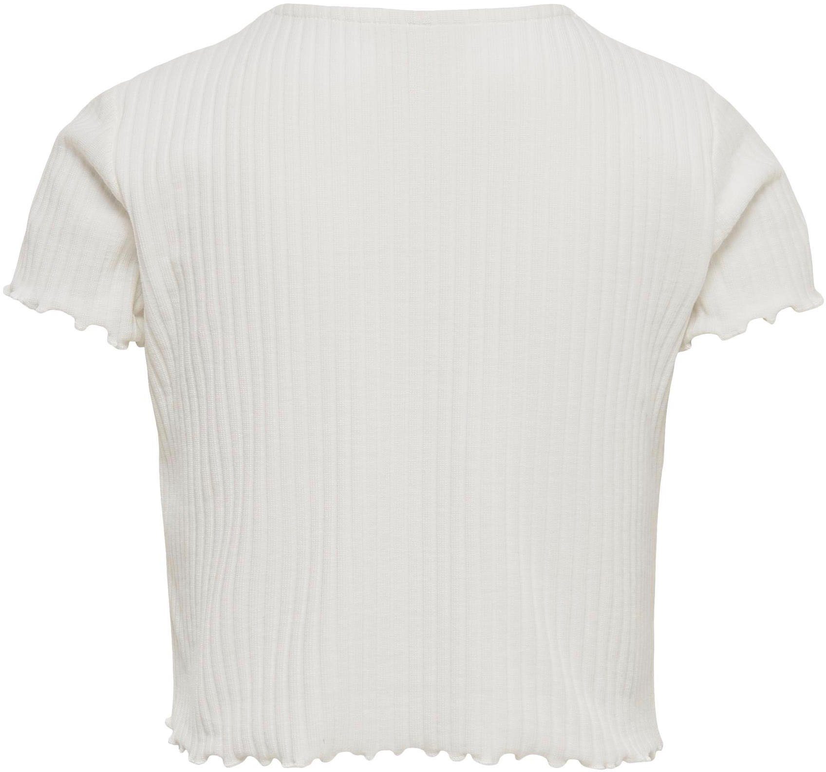 KIDS ONLY T-Shirt KONNELLA S/S O-NECK TOP in verkürzter Länge und mit tollen Wellen-Säumen