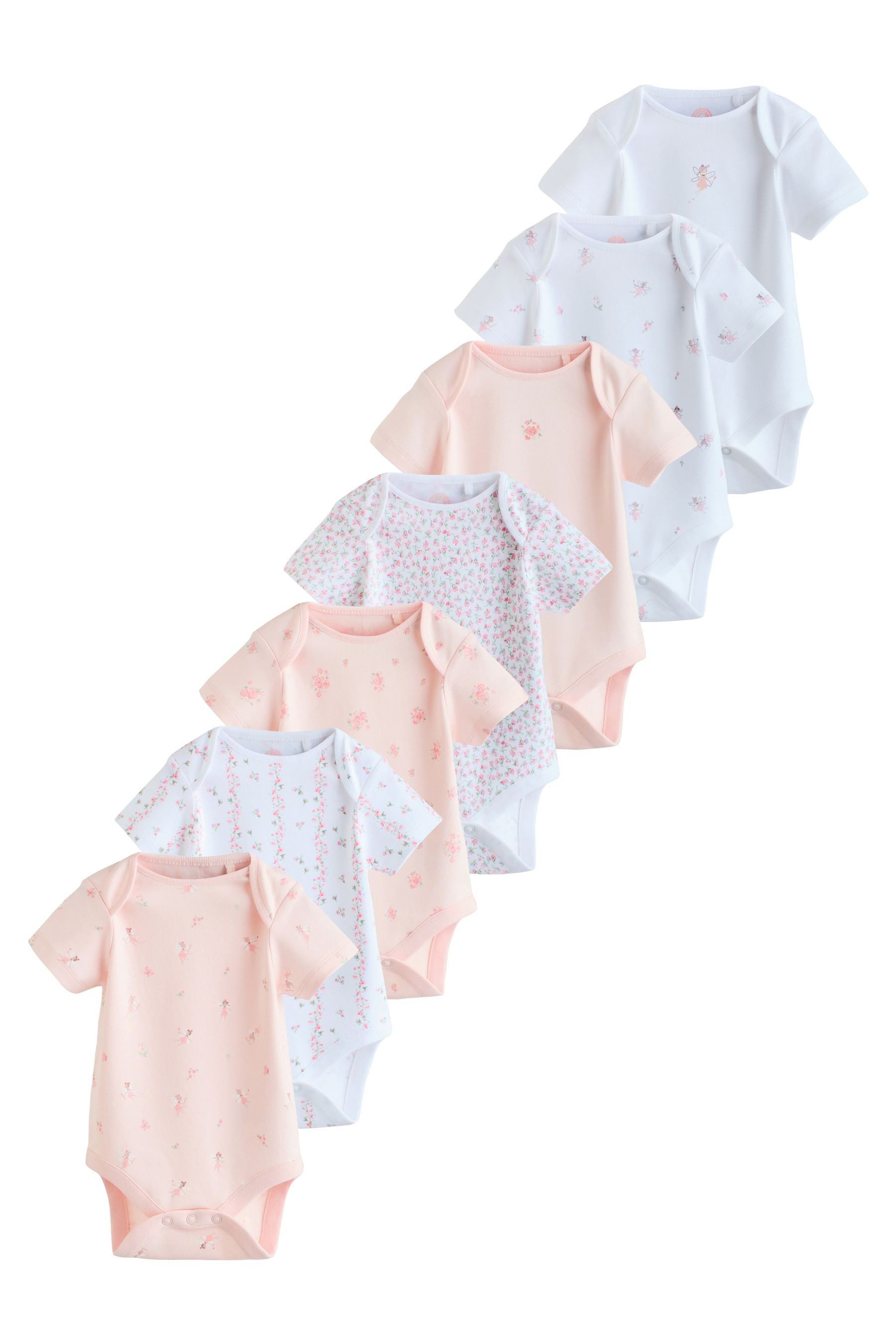 Next T-Shirt-Body Kurzärmelige Baby-Bodysuits im 7er-Pack (7-tlg)