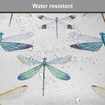 Abakuhaus Stuhlkissen Dekoratives wasserfestes Kissen mit Riemen für Küchensitze, Libelle Regelmäßige Linien Insekten