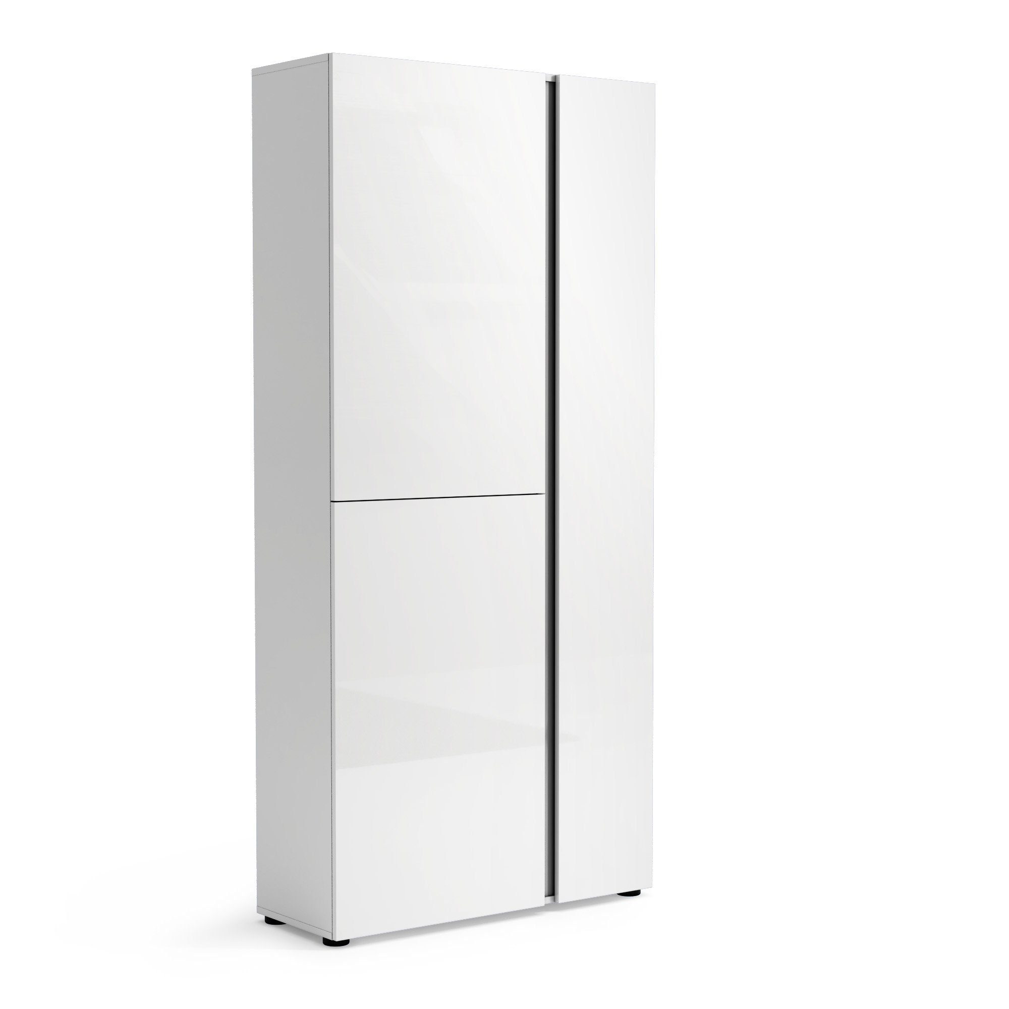 KITALY Schuhschrank in wei, Holzwerkstoff - 91x196x34cm (BxHxT) (1-St)